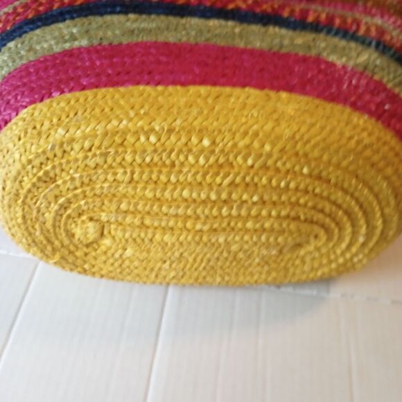 Style & Co large multi colored wicker tote with bead accent & zipper c… - Picture 6 of 10